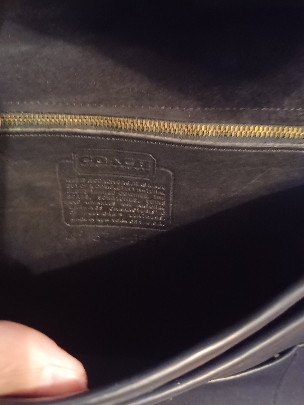 Coach Black Leather Messenger Bag with Gold Hardware